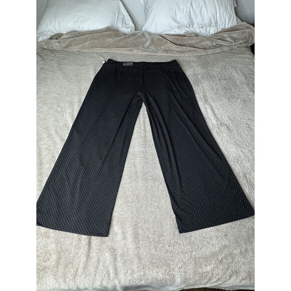 Nine West  Wide Leg Pull On Elastic Waist Pants  Black and Gold PLUS 3XL - Picture 3 of 13